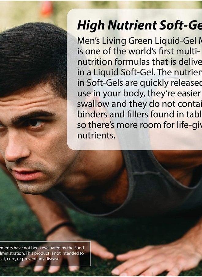 Irwin Naturals Men's Living Green Liquid-Gel Multi - 70 Essential Nutrients, Vitamins, Wholefood Blend - Targeted Adrenal & Brain Support - 120 Liquid Softgels  - Image 5