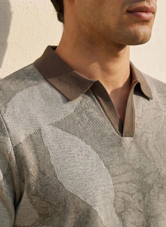 ايكونيك تيشيرت بولو جاكار بأكمام قصيرة من سبلاش آيكونيك