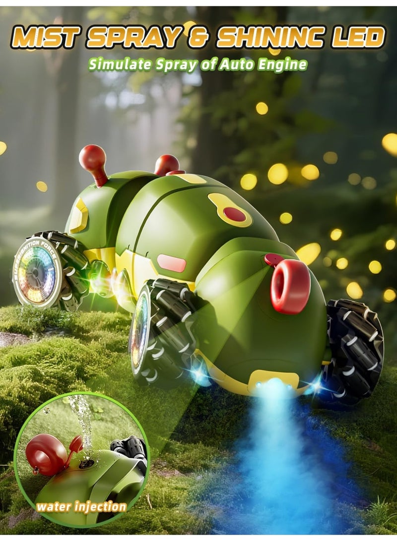 Wheels Remote Controlled Car Caterpillar with Music, 2.4 GHz RC Stunt Car with Spray & Cool Lighting, 4WD 360° Rotation Crawling Insect Monster Truck, Toy Gift for 3+ Boy Girl - Image 5