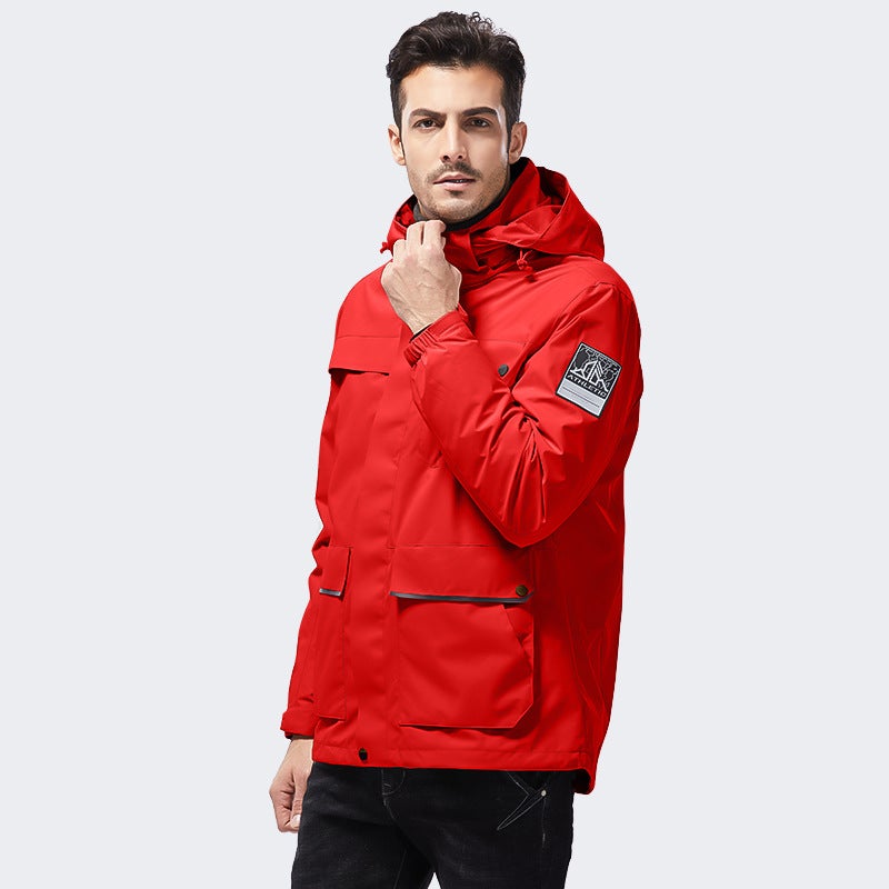 Outdoor jacket men's and women's workwear autumn and winter New down liner three-in-one detachable windproof hooded jacket - Image 1