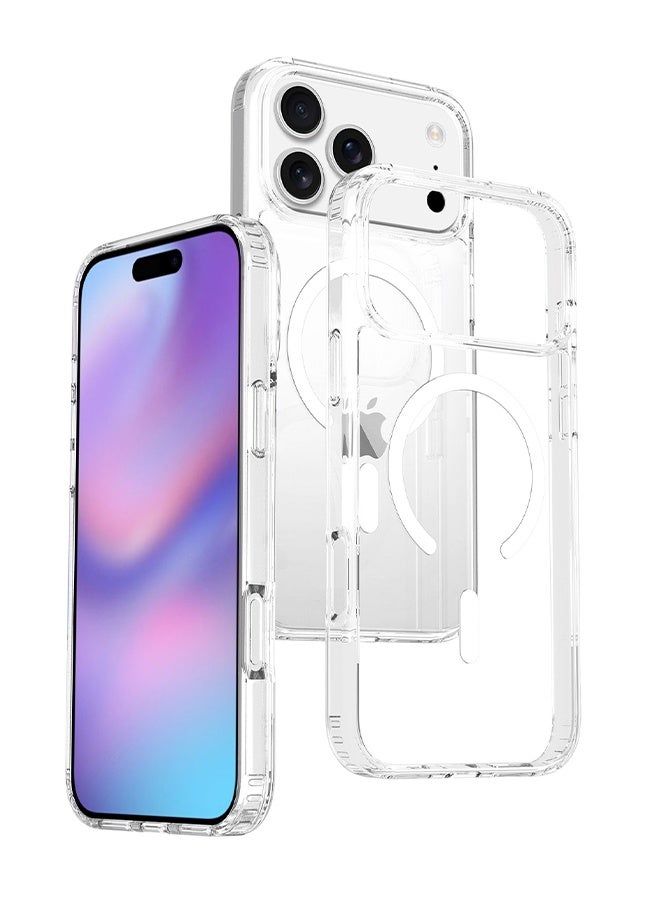 آيفون 17 برو ماكس غطاء حالة ماجساف ，مغناطيسي قوي ، حماية الانخفاض من الدرجة العسكرية ، متوافقة مع ماجساف وإكسسوارات الهاتف المغناطيسي واضحة - Image 1