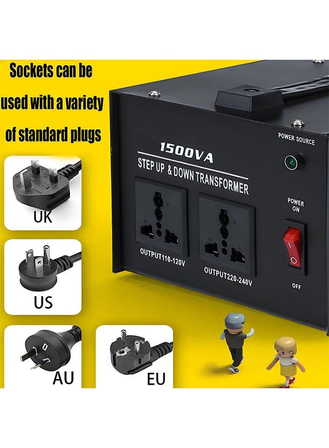 RATSAW 1500W Voltage Converter Transformer, 110V/120V/220V/240V Step Up/Down Power Converter, Home-use Universal Socket - Image 4