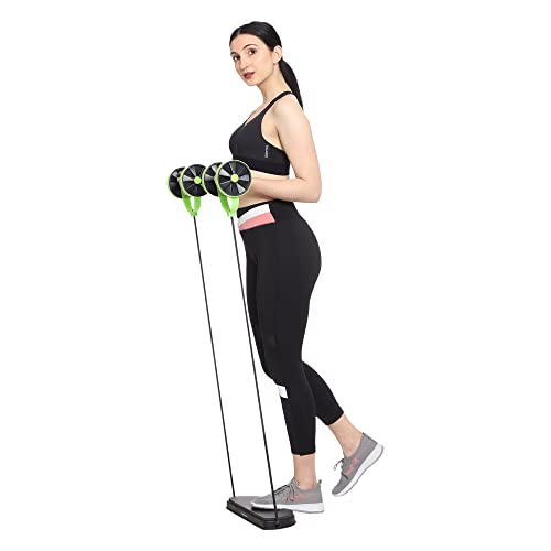 Burnlab Ab Roller Wheel with Resistance Tube (Green), Adjustable Training Levels for Abdominal & Core Strength Training, Comfortable Knee Base for Home Gym Fitness - for Men and Women - Image 5