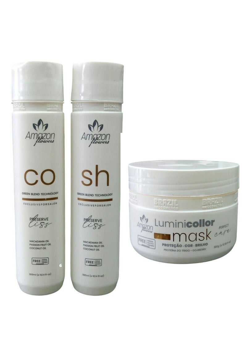 أمازون فلاور مجموعة العناية الاحترافية بالشعر  شامبو 300 مل وبلسم  300 مل  وماسك 300 مل