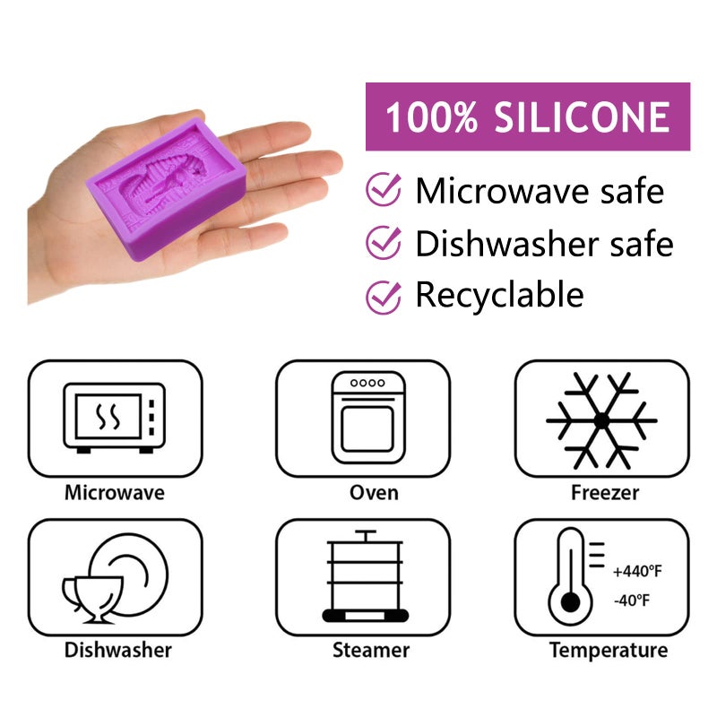 acvcatto Egyptian Silicone Chocolate Molds  4 Packs Pharaoh Sphinx Mummy Silicone Fondant Molds for Baking Cake Decoration  Cupcake Toppers  Egyptian Resin  Face Soap Polymer Clay - Image 3