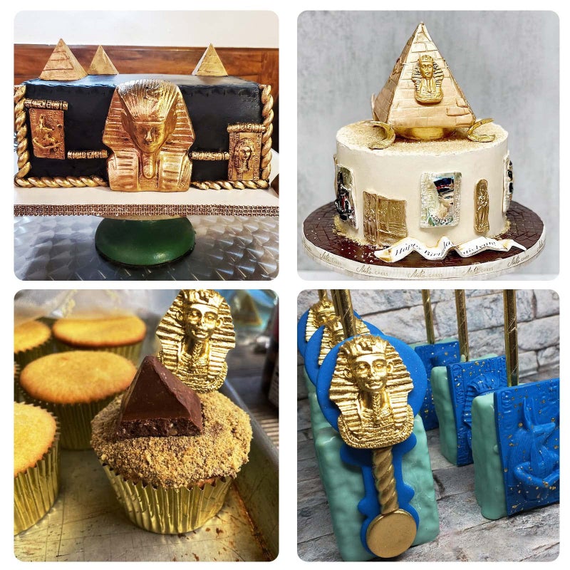 acvcatto Egyptian Silicone Chocolate Molds  4 Packs Pharaoh Sphinx Mummy Silicone Fondant Molds for Baking Cake Decoration  Cupcake Toppers  Egyptian Resin  Face Soap Polymer Clay - Image 5