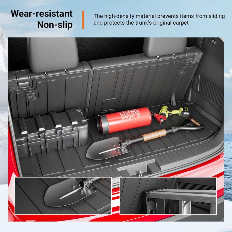 powoq Cargo Mat Compatible with 2020-2025 Toyota Highlander Backrest Mat TPE Cargo Liners Replacement for Toyota Highlander Accessories (Fit 2020-2025 Highlander,Rear Cargo Mat with Backrest Mat) - Image 4