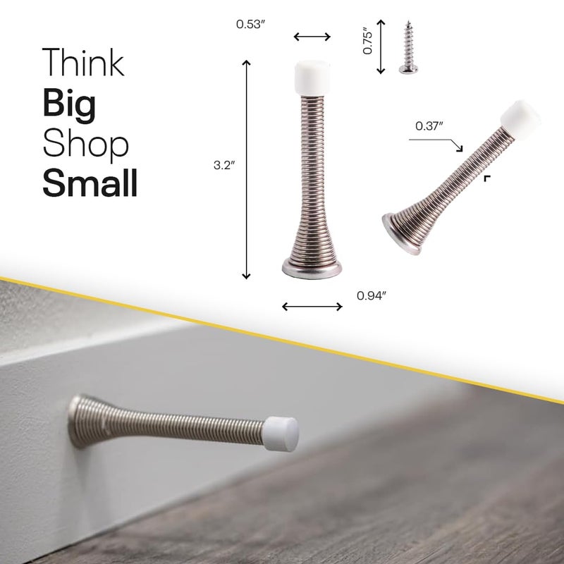 FIGO HOME Door Stoppers for Wall â€“ Spring Door Stopper with Rubber Tip â€“ 3-1/4" â€“ Pack of 4 â€“ Doorstop â€“ Ideal for Home, Offices, Schools - Image 4