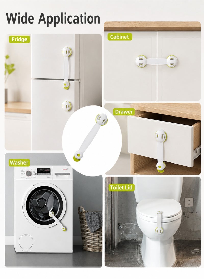 8 Pieces Child Safety Locks, Child Proof Refrigerator Lock, Fridge Locks for Kids with Sticky Adhesive Pads Sutible for Fridge, Cabinets, Drawers and Dishwasher - Image 4