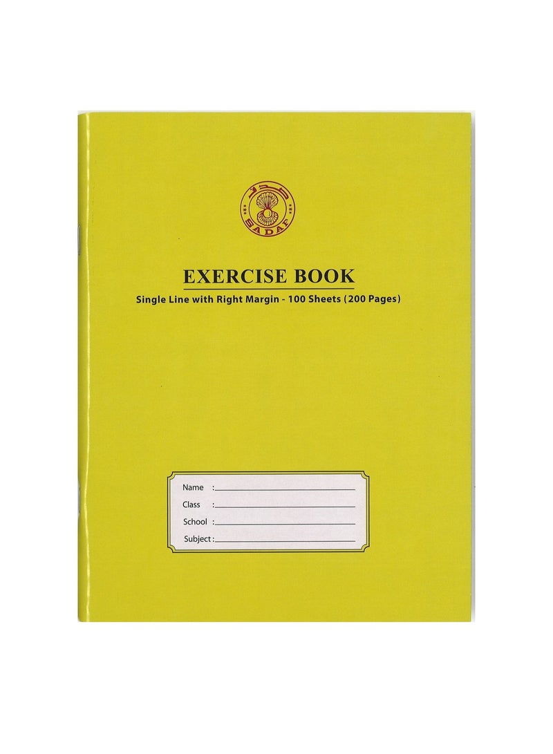 Sadaf A5 Size Single Line Exercise Notebook With Right Margin 200 Pages Assorted Covers - Image 3