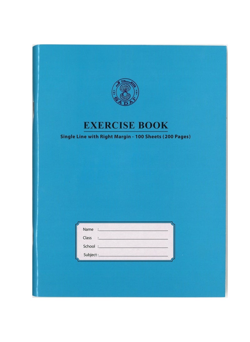 Sadaf A5 Size Single Line Exercise Notebook With Right Margin 200 Pages Assorted Covers - Image 4