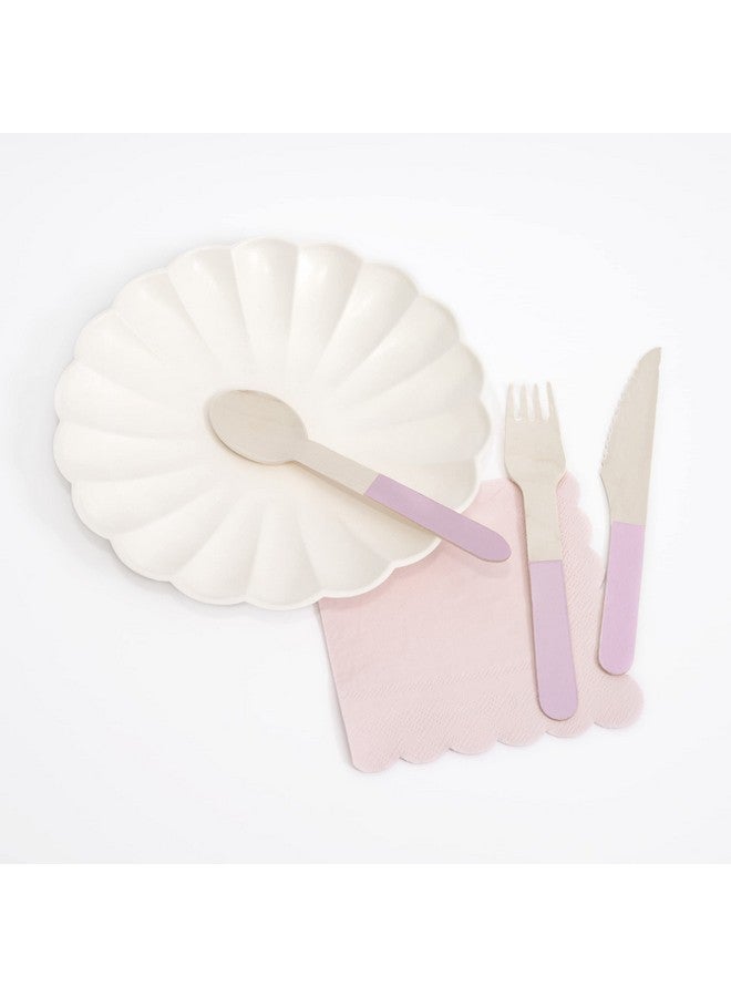 ميري ميري مجموعة أدوات مائدة خشبية ميري ميري باللون الوردي - Image 1