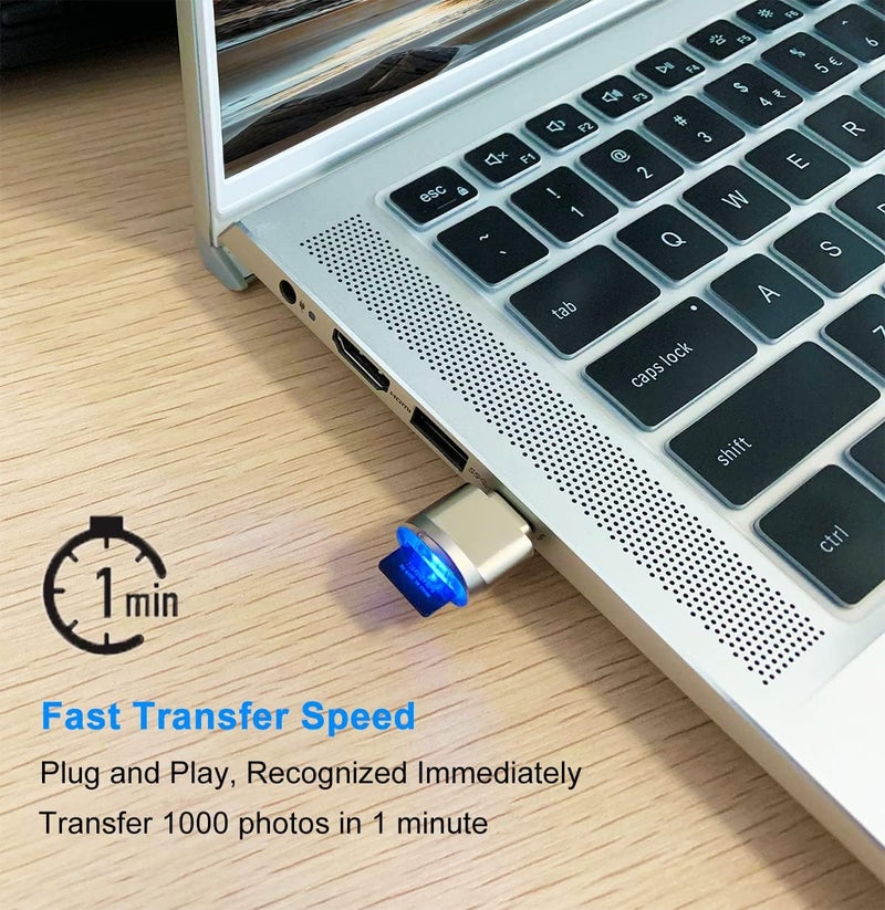 Mepsies Micro SD Card Reader, USB C to SD Card Reader, Type C TF Memory Card Reader with USB C to USB Adapter, USB OTG Card Reader for Laptops, MacBook, Galaxy Phones and More - Image 4