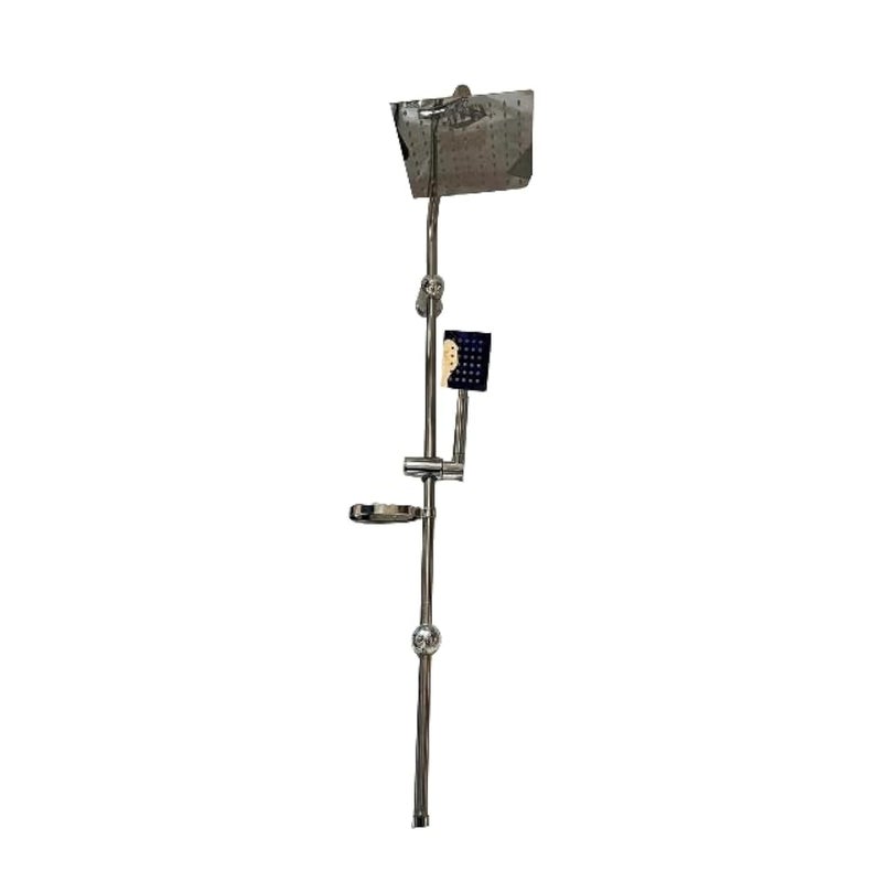 Generic Super Golden 2 in 1 Square Shower System, Silver