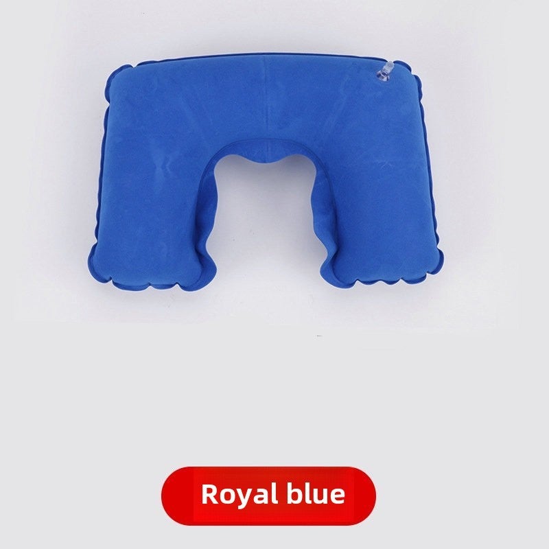 Travel Home Velour U-Shaped Neck Pillow Sapphire Blue 