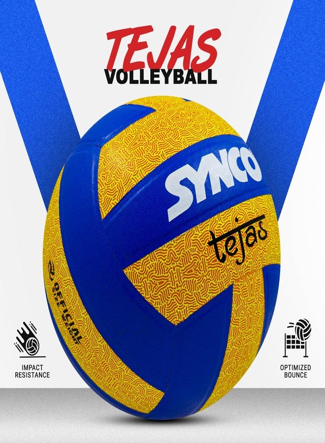 Synco Tejas Volleyball | Pro Club Match Volleyball | Soft Touch PU Pasted 18 Panel Ball | Water Resistant, Anti-Slip, Durable Build | Indoor & Outdoor Play | Tournament Grade | Size- 4 - Image 3