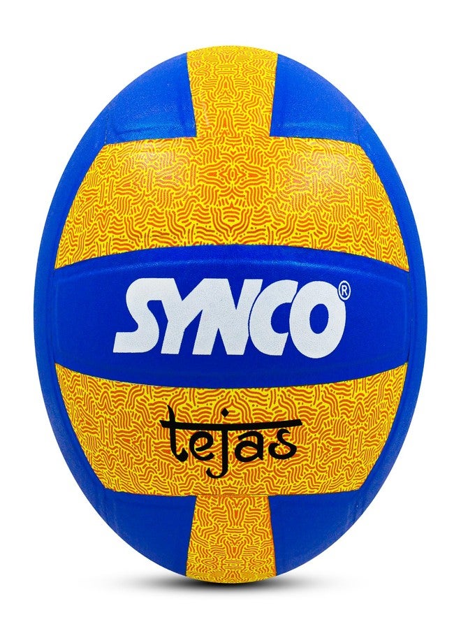 Synco Tejas Volleyball | Pro Club Match Volleyball | Soft Touch PU Pasted 18 Panel Ball | Water Resistant, Anti-Slip, Durable Build | Indoor & Outdoor Play | Tournament Grade | Size- 4 - Image 1