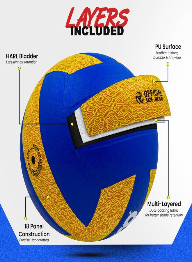 Synco Tejas Volleyball | Pro Club Match Volleyball | Soft Touch PU Pasted 18 Panel Ball | Water Resistant, Anti-Slip, Durable Build | Indoor & Outdoor Play | Tournament Grade | Size- 4 - Image 5