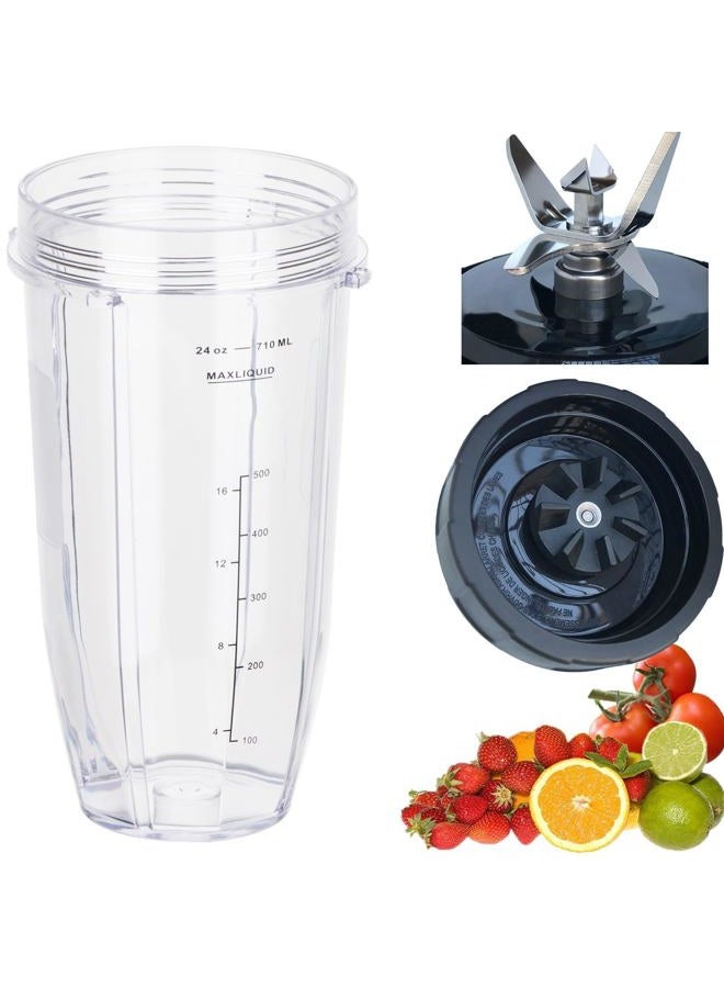 ABTER [ New Model] Replacement blender Blade and 24oz Cup Accessories, Only Compatible with Nutri Ninja SS150,SS151,SS300, SS350,SS351, CO351B, SS100, SS101, CO101B,SS400,SS401 - Image 1