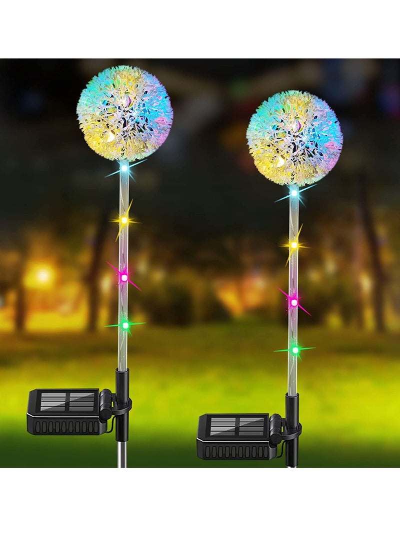 Barakah Solar Lights Outdoor Decorative, 2 PCS 16 LED Dandelion Garden Waterproof String Stake IP65 Colorful for Yard, Lawn, Pathway and Wedding - Image 1
