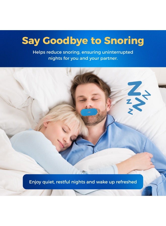Nexso Blue Mouth Tape for Sleeping Adults | 30 Hypoallergenic Nasal Breathing Strips for Snore Reduction | Comfortable, Medical-Grade Adhesive | Promotes Restorative Sleep & Better Sleep Quality - Image 4