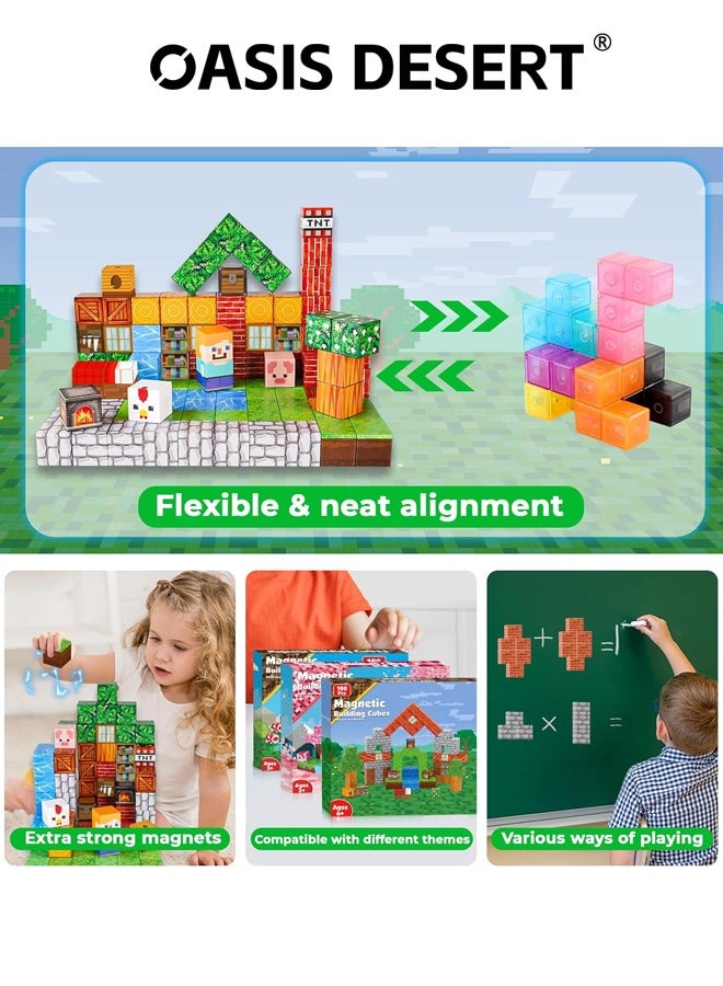 صحراء الواحة كتل البناء المغناطيسية -100 قطعة. مكعبات البناء المغناطيسية للألعاب البناء. مناسب للفتيان والفتيات كأحجار تطوير ذكاء الأطفال في "ستيم". تكديس الألعاب ألغاز اللمس. هدايا عيد الميلاد مناسب للأطفال الصغار. - Image 4