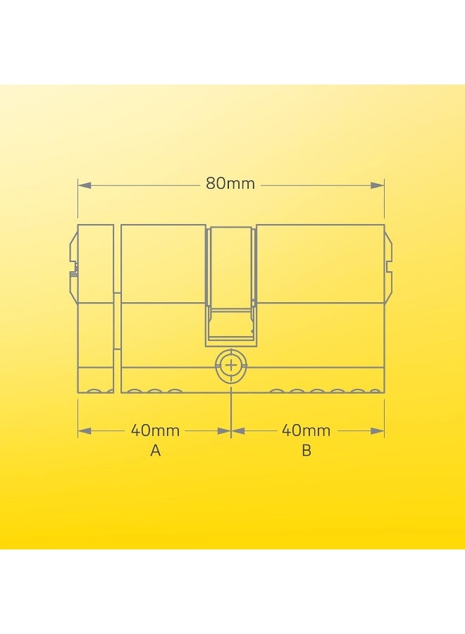 Yale 10-1072-4040-00-22-11 1000 Series Emergency Clutch double euro profile cylinder, 40mm+40mm Satin Nickel For Linus Smart Door Lock - Image 3