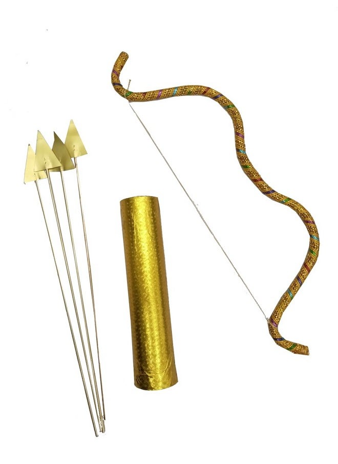 BookMyCostume - BookMyCostume Bow and Arrow Indian Teer Kaman Ramleela Accessory for Kids and Adults Fancy Dress Costume 7-12 Years Multicolor - Image 1