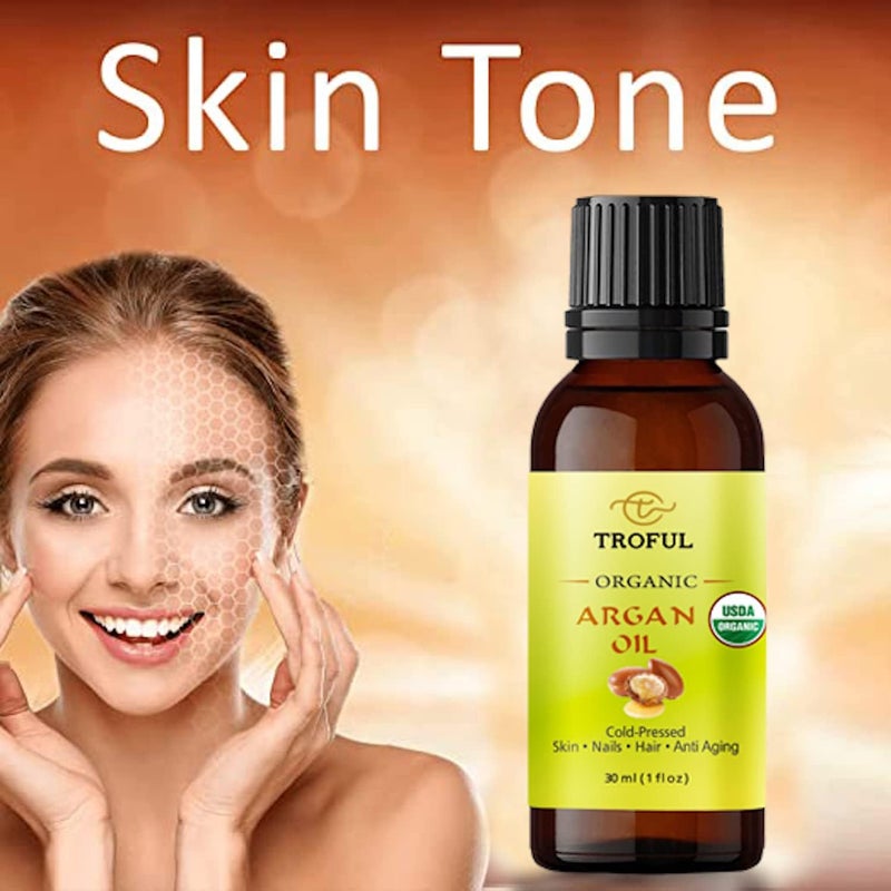 TROFUL Organic Argan Oil 30 ml -100% Pure Cold Pressed Moroccan Organic Argan Oil for Hair Growth, Face, Body,Nails,Treatment For Damaged Hair and Dry Skin Air & land transit compatible - Image 4