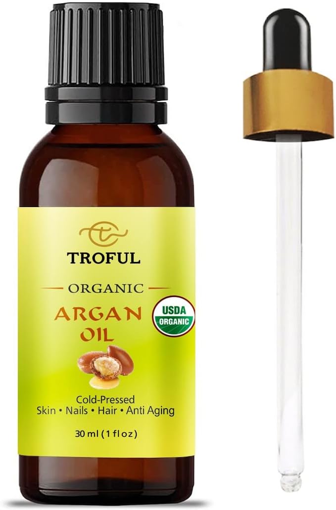 TROFUL Organic Argan Oil 30 ml -100% Pure Cold Pressed Moroccan Organic Argan Oil for Hair Growth, Face, Body,Nails,Treatment For Damaged Hair and Dry Skin Air & land transit compatible - Image 1