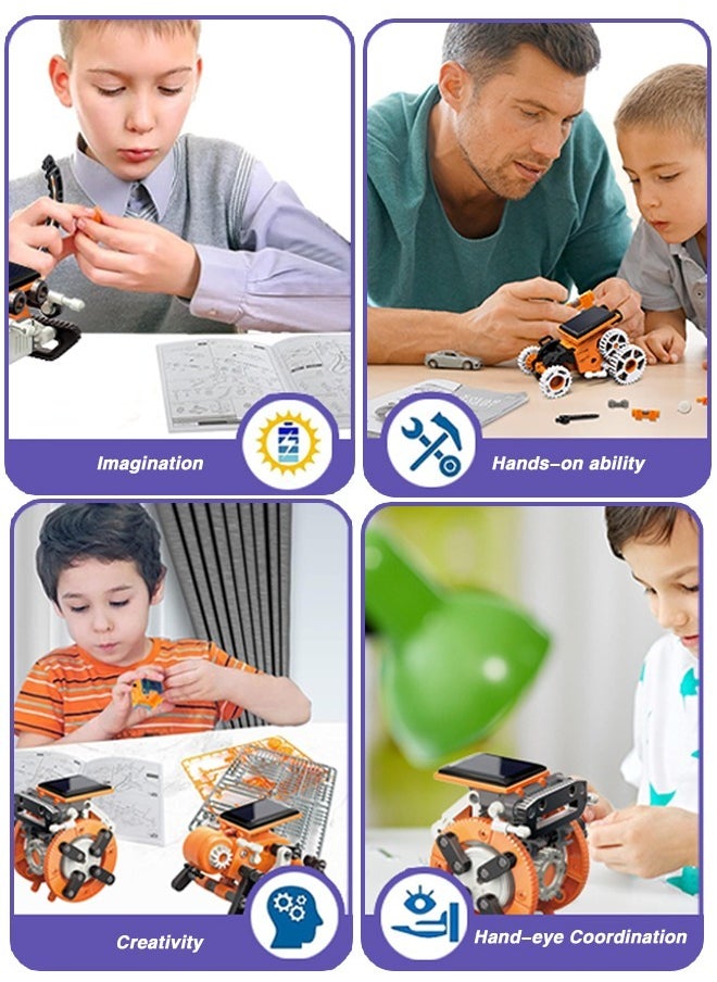 ERTYU ERTYU Solar Robot Toy Kit for Kids, 7 in 1 STEM Robot Toys Building Kits, Educational Science Experiment Kit Powered by Solar, DIY Educational Toy for 8 9 10 Year Old Boys Girls Birthday Gifts  - Image 5