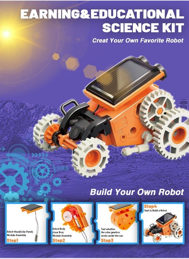 ERTYU ERTYU Solar Robot Toy Kit for Kids, 7 in 1 STEM Robot Toys Building Kits, Educational Science Experiment Kit Powered by Solar, DIY Educational Toy for 8 9 10 Year Old Boys Girls Birthday Gifts  - Image 4