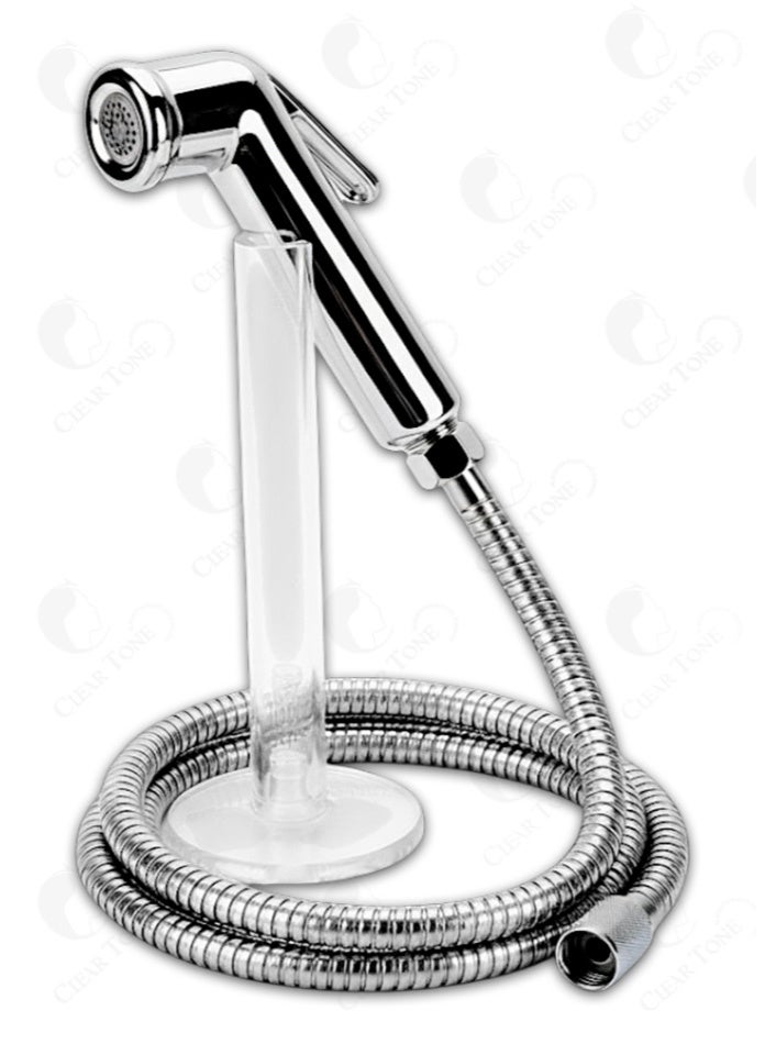 برفكت مجموعة شطاف عالية الجودة ومثالية – خرطوم مرن بطول ١٢٠ سم مع حامل حائطي | بخاخ بيديت مانع للتسرب | طلاء كروم مقاوم للتآكل | سهولة التركيب وأداء طويل الأمد - Image 2