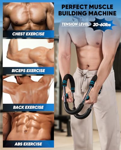 Saker Twister Arm Trainer, PowerTwist Arm Trainer, Adjustable Forearm Strengthener, Arm Exercise Equipment, Chest Workout Equipment, Portable Spring Resistance for Home Gym Equipment (20-60LB) - Image 3