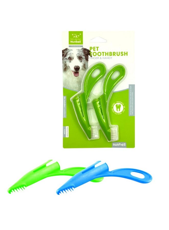 بت فرشاة أسنان بلاستيكية ناعمة 2 في 1 لتنظيف الأسنان للكلاب والقطط - قد يختلف اللون. - Image 1