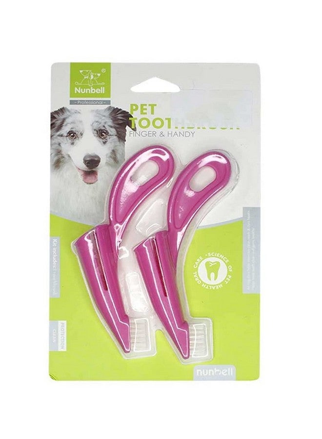 بت فرشاة أسنان بلاستيكية ناعمة 2 في 1 لتنظيف الأسنان للكلاب والقطط - قد يختلف اللون. - Image 2