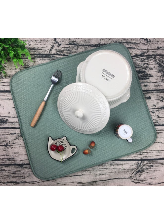 Daily Use Dining Kitchen Utensils Cup Coasters Table Mat Placemats Dish Towels Napkins-Color:Green - Image 1