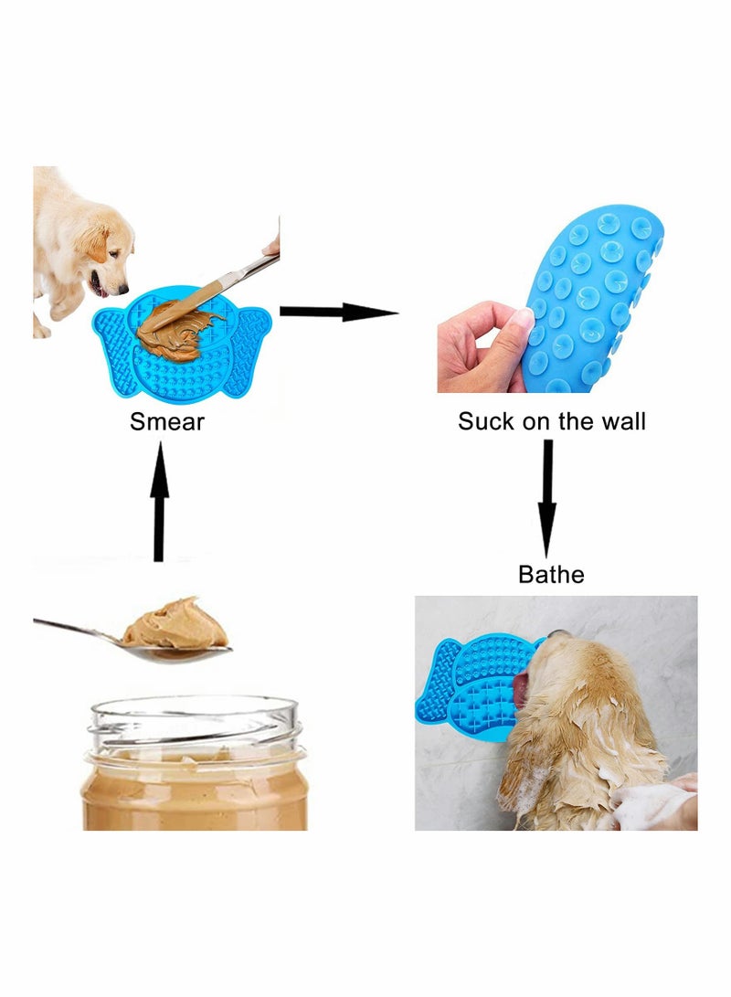 KASTWAVE Pet Lick Mat, Silicone Slow Food Mat, Durable Dog Shape Lick Pad with Suction Cups Using with Serve Treats Yogurt Or Peanut Butter for Pet Bathing Grooming Training - Image 5