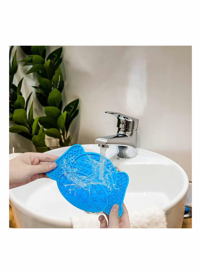 KASTWAVE Pet Lick Mat, Silicone Slow Food Mat, Durable Dog Shape Lick Pad with Suction Cups Using with Serve Treats Yogurt Or Peanut Butter for Pet Bathing Grooming Training - Image 4