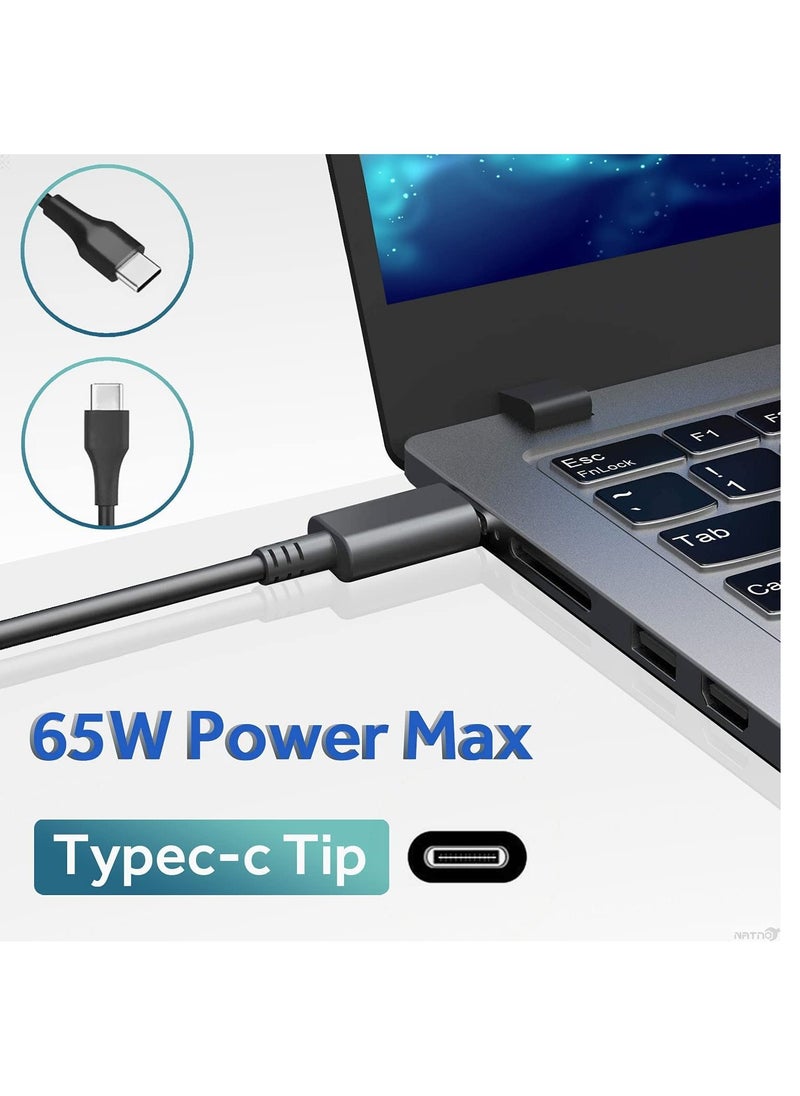Ntech 65W 45W USB TYPE C Laptop Charger for Lenovo Chromebook ThinkPad X1 Carbon Yoga ADLX65YDC2A Fit for HP Dell Acer Asus Laptop with USB-C Charging  - Image 3