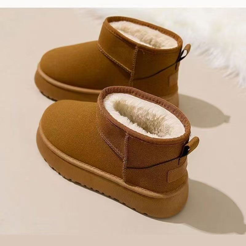 Cotton Shoes Fashion Joker Fleece-Lined Thickened Thick Bottom Increased Non-Slip Cold Warm Snow Boots Women - Image 4