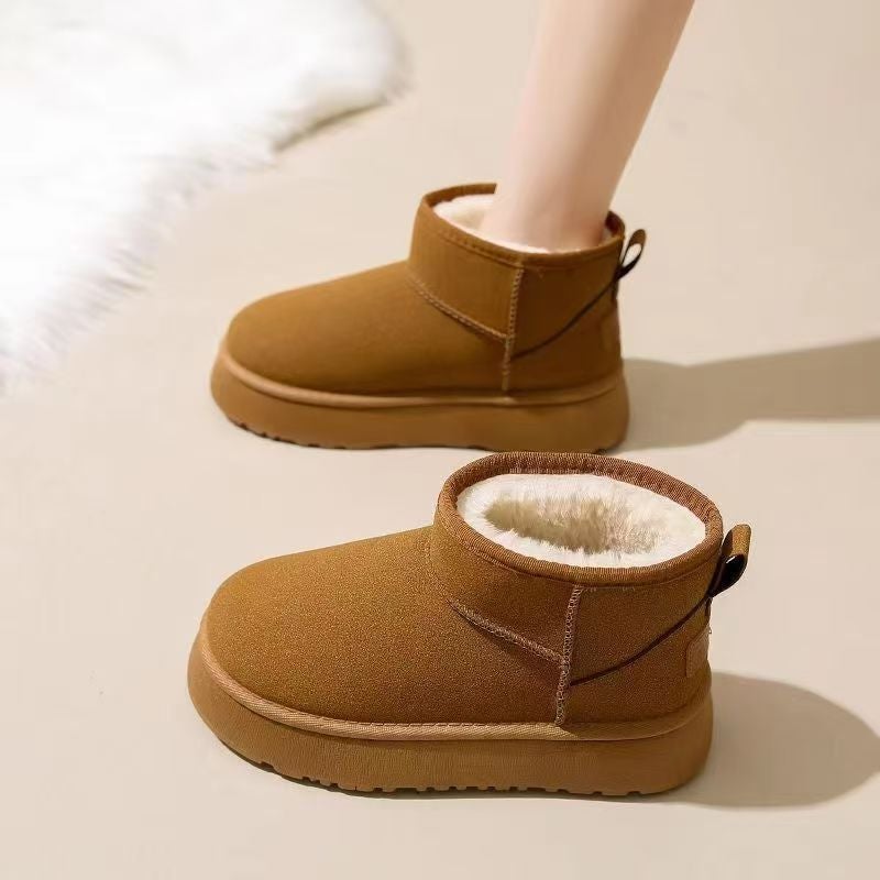 Cotton Shoes Fashion Joker Fleece-Lined Thickened Thick Bottom Increased Non-Slip Cold Warm Snow Boots Women - Image 2