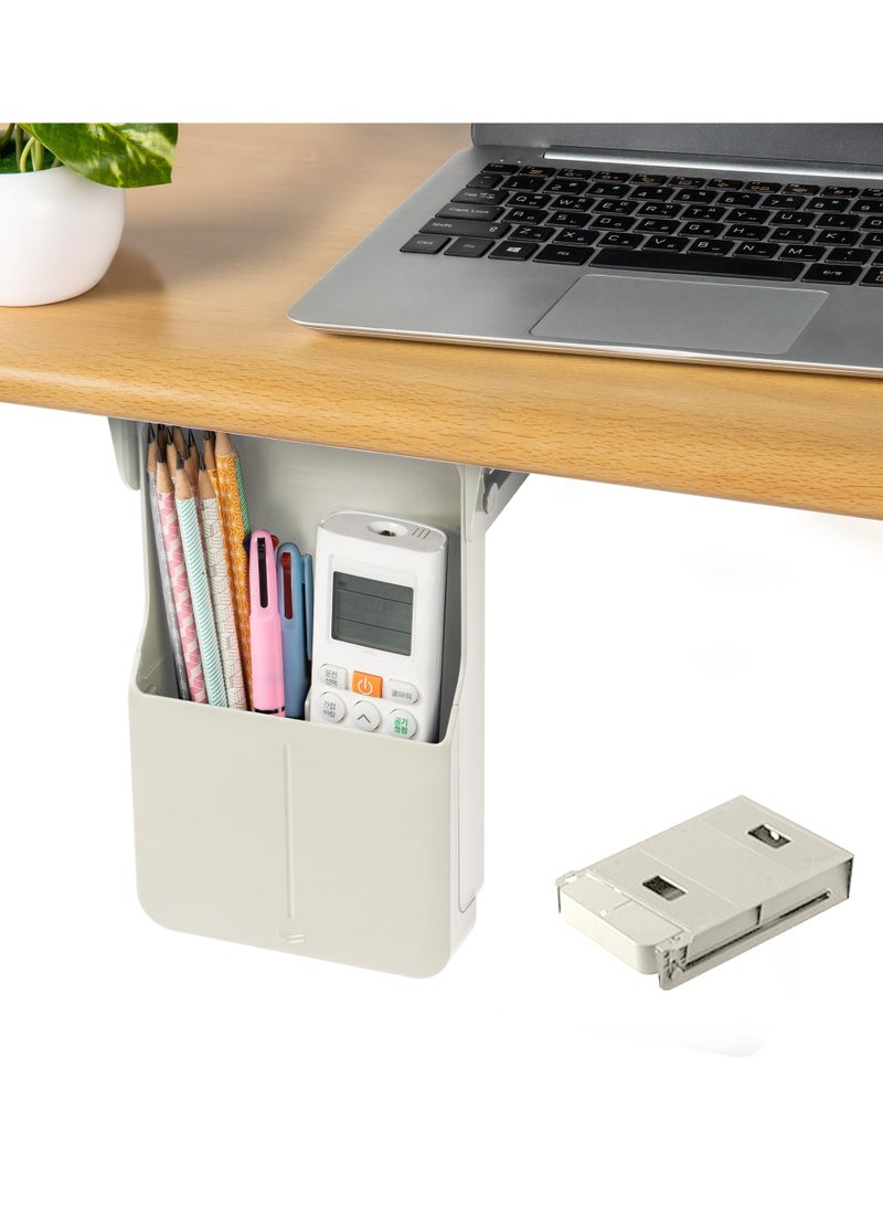 KASTWAVE Under Desk Drawer Under Desk Storage Table Hidden Drawer Desk Storage for Office School Pens Pencils Phone (Small, Grey)  - Image 1