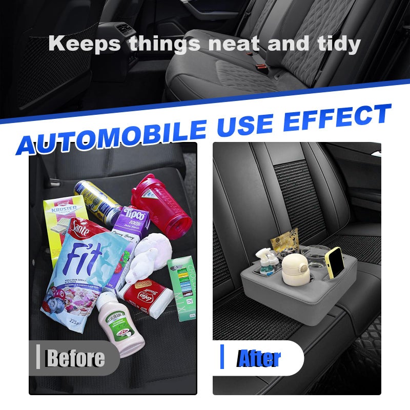 Kewucn Car Back Seat Organizer, Leather Sofa Cup Pocket, Waterproof Pillow to Store Drink Snack Phone, Universal Auto Couch Holder for Car, RV, Bed (Gray) - Image 4