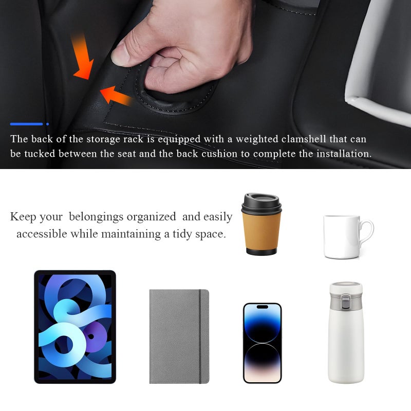 Kewucn Car Back Seat Organizer, Leather Sofa Cup Pocket, Waterproof Pillow to Store Drink Snack Phone, Universal Auto Couch Holder for Car, RV, Bed (Gray) - Image 5