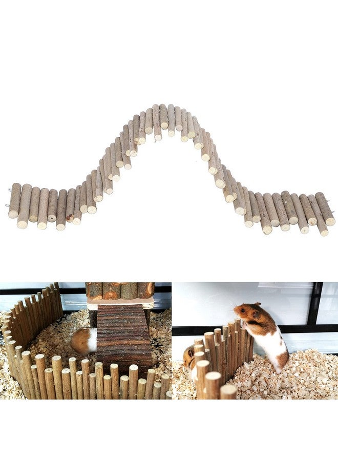 زيروديس ألعاب الهامستر، جسر خشبي مرن للهامستر، سياج، ألعاب مضغ الهامستر، ديكور، تسلق واقف للفئران، الجربوع، شنشيلة (23.6 بوصة) - Image 4