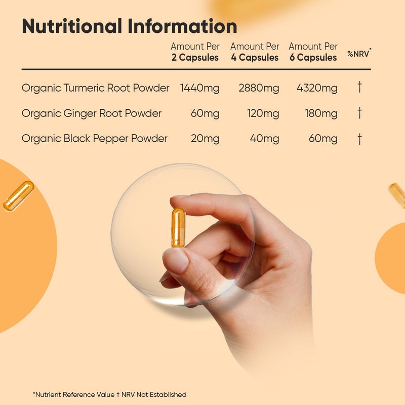 WeightWorld كبسولات الكركم العضوي 180 كبسولة مع الزنجبيل العضوي والفلفل الأسود ومكمل الكركم للرجال والنساء سهل البلع نباتي خالي من الغلوتين صنع في الاتحاد الأوروبي - Image 5
