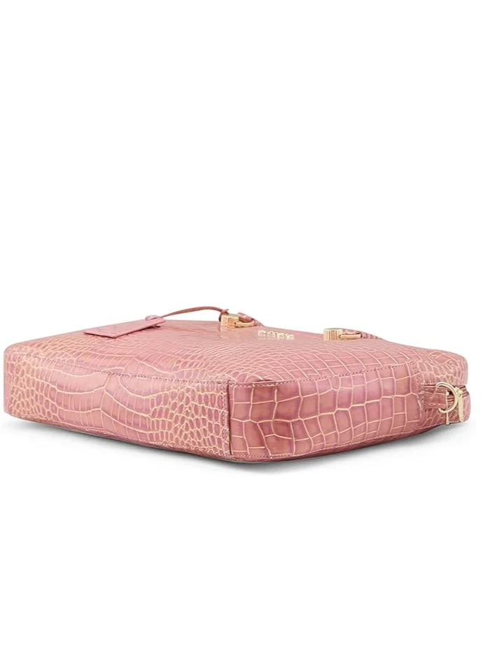 CAPRESE Caprese Miranda Laptop Bag Pink Large - Trendy Handbag for Women | 15’’ Laptop Compartment, Spacious, Detachable Sling Strap, Top Zip Closure, Laptop Bag for Women | Perfect for Office & Daily Use