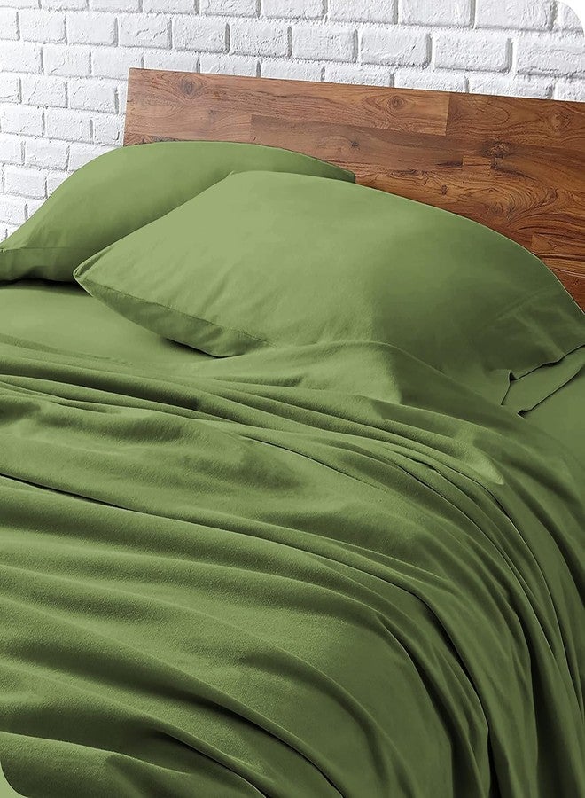 YRM Bedding's 400-TC Top Selling Egyptian Cotton Hotel Quality Bedsheet (102x108 inches) with 2-Pillow Covers King Size -Olive Green - Image 3