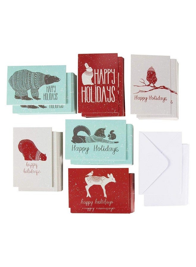 Sustainable Greetings 144 Pack Holiday Greeting Cards Assortment With Envelopes In 6 Christmas Animal Designs (4 X 6 In) - Image 1